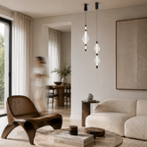 Lampa wisząca Vita szklana złota pojedyncza LED 2700K do salonu