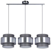 Lampa wisząca z abażurami Hare chrom szary+srebrny potrójna do jadalni