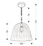 Lampa wisząca Vase szklana niebieska do salonu pojedyncza E27