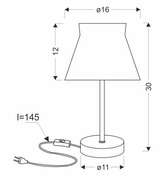 Lampka nocna Sigalea z białym abażurem organza do sypialni salonu E14