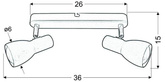 Lampa sufitowa Picardo listwa regulowana 2-punktowa metalowa