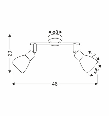 Lampa sufitowa Costa listwa ze szklanymi kloszami regulowana 2-punktowa
