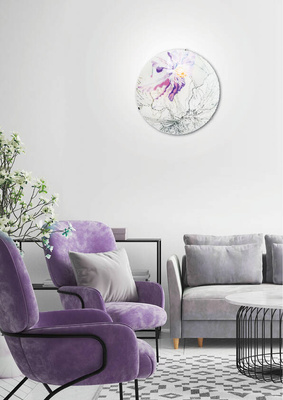 Plafon Spring okrągły do salonu i sypialni 30 cm fioletowy E27