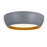 Plafon LED ABRUZZO okrągły 40 cm 4000K szaro-drewniany do kuchni i łazienki