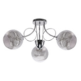 Lampa wisząca Mirox z kloszem potrójna metalowo-szklana srebrna E27