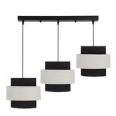 Lampa wisząca z abażurami Benta nowoczesna potrójna do jadalni nad stół czarna