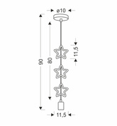 Lampa wisząca dziecięca Stars gwiazdki metalowa złota z niebieskim E27 do pokoju dziecka