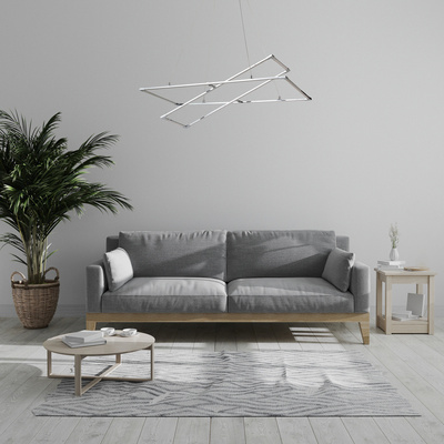 Lampa wisząca Apeti Kseros srebrna LED nowoczesna do salonu