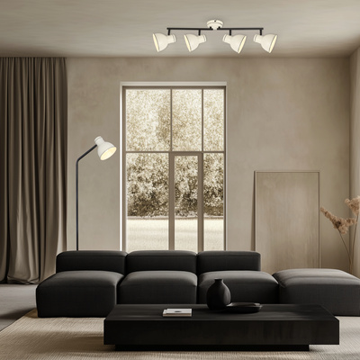Lampa sufitowa Zumba reflektor regulowana 4-punktowa do salonu