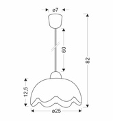 Lampa wisząca Bratek z kloszem białym 25 cm pojedyncza do kuchni i jadalni