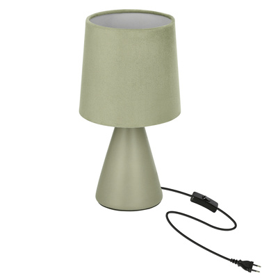 Lampka nocna Satti ceramiczna z abażurem szarozielona E14 klasyczna