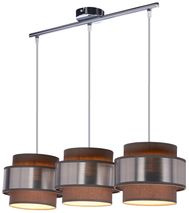 Lampa wisząca z abażurami Hare chrom szary+srebrny potrójna do jadalni