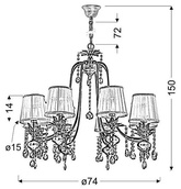 Żyrandol z kryształkami 8xE14 74cm Adonis 38-13873