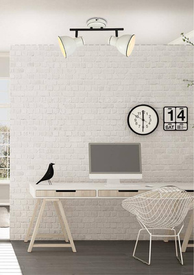 Lampa sufitowa Zumba biało-czarna 2-punktowa regulowana metalowa E14