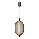 Lampa wisząca druciana PUMA z podłużnym kloszem 15 x 30 cm – designerska lampa nad stół LED 3000K