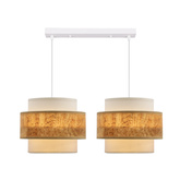 Lampa wisząca z abażurami Cork biała podwójna do jadalni nad stół