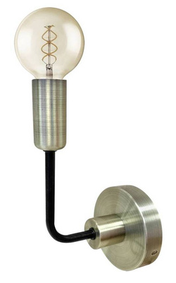 Kinkiet Saga loft metalowy czarno‑patynowy do salonu i sypialni E14 IP20