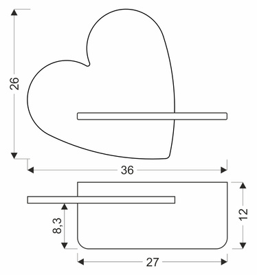 Kinkiet Heart do pokoju dziecięcego serce różowe półka LED 5W 4000K