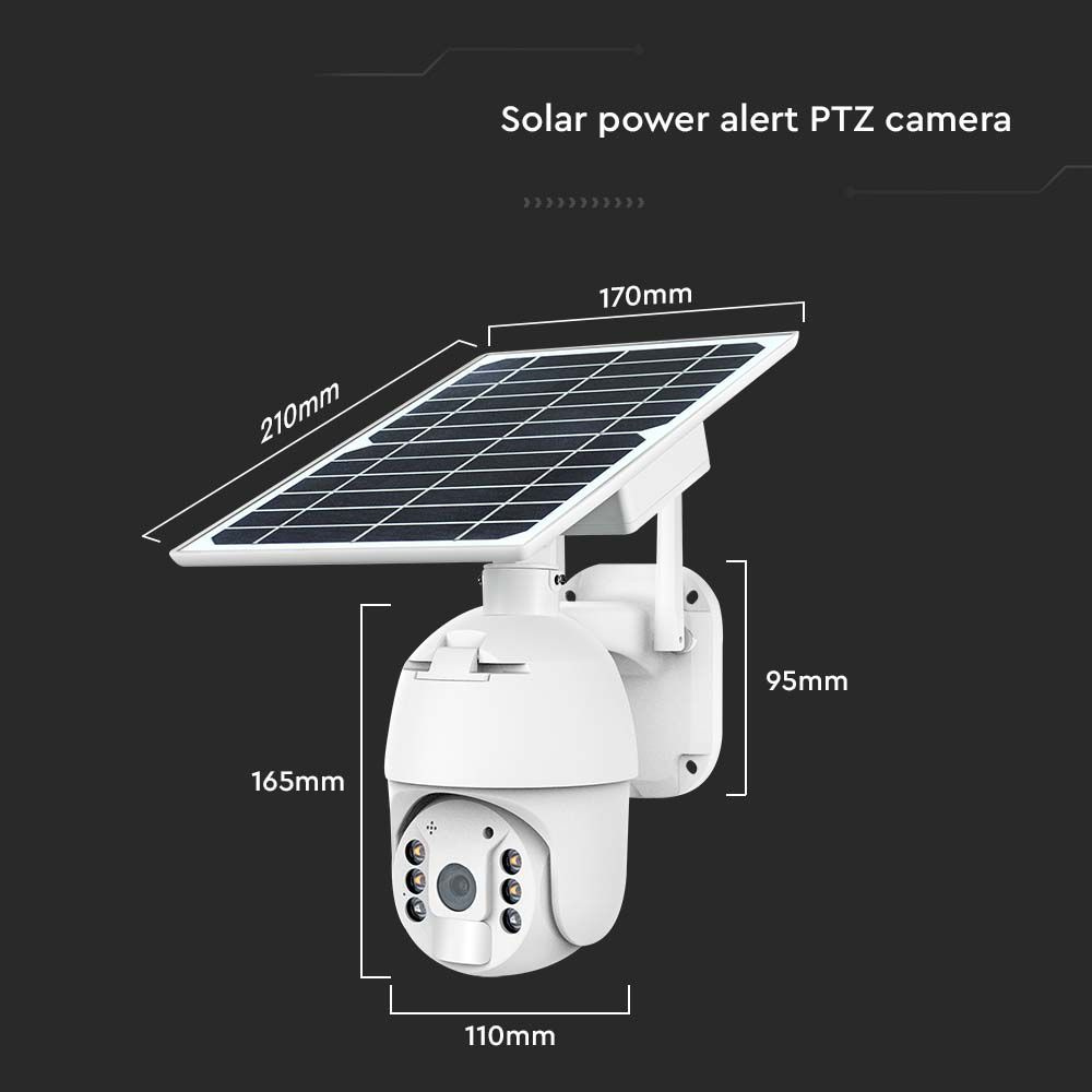 1080P Kamera zewnętrzna SMART z panelem solarnym / Sensor / IP65 / Biała