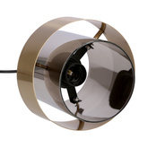Lampa wisząca z abażurem Spiega czarno‑mosiężna z kloszem dymionym pojedyncza