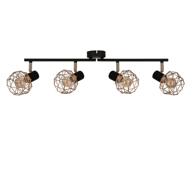 Lampa sufitowa Acrobat listwa ze szklanymi kloszami regulowana 4-punktowa