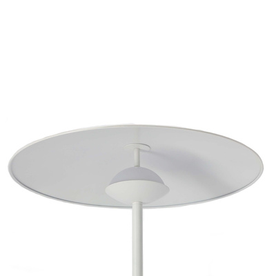 Lampa stojąca LUND w stylu skandynawskim – biały klosz talerz - nowoczesna lampa podłogowa LED