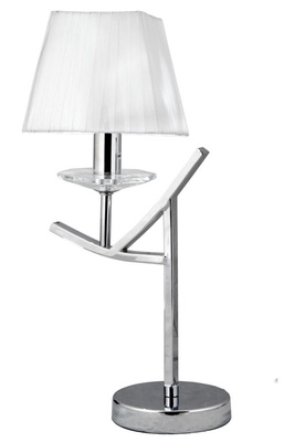 Lampka nocna Valencia biała z abażurem metalowa E14 Candellux