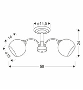 Lampa wisząca Cromat podwójna metalowo-szklana z kloszem czarna do salonu