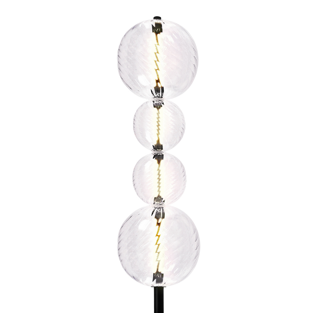 Lampa podłogowa Playa szklana transparentna czarna LED 15W 3000K z kloszami kula