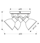 Lampa sufitowa Zumba biało-czarna regulowana 3-punktowa metalowa E14