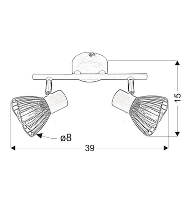 Lampa sufitowa FLY listwa regulowana 2-punktowa do kuchni metalowa