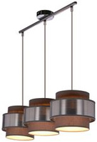 Lampa wisząca z abażurami Hare chrom szary+srebrny potrójna do jadalni