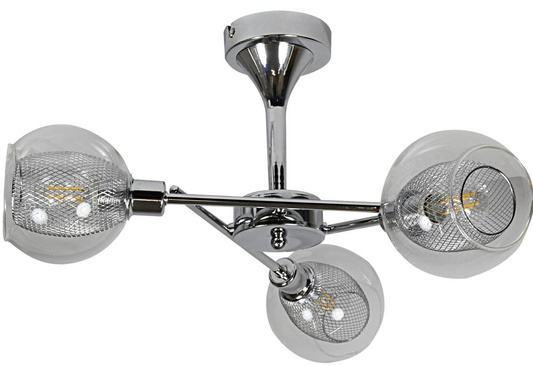Lampa sufitowa Ozzo okrągła ze szklanymi kloszami 3-punktowa do salonu