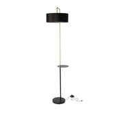 Lampa podłogowa Impact z abażurem z półką 1-punktowa do salonu