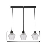 Lampa wisząca Niko potrójna szklane klosze karbowane do jadalni E27