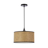 Lampa wisząca z abażurem Anaka beżowo-brązowa do salonu E27
