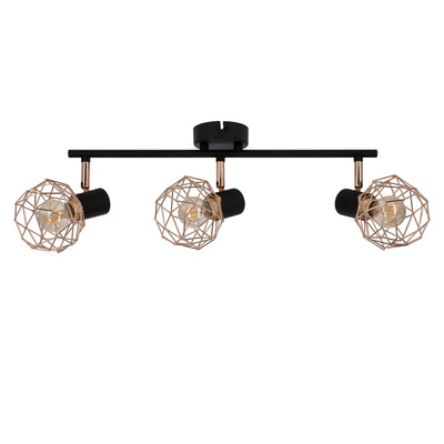 Lampa sufitowa Acrobat listwa ze szklanymi kloszami regulowana 3-punktowa