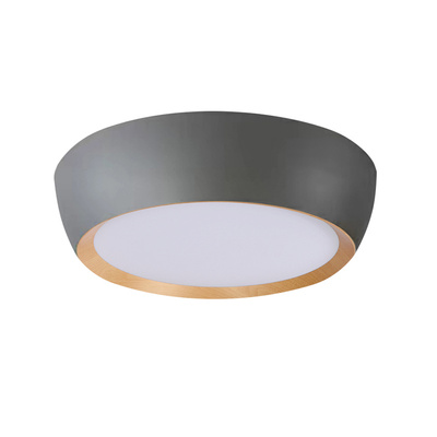 Plafon LED ABRUZZO okrągły 40 cm 4000K szaro-drewniany do kuchni i łazienki