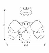 Lampa sufitowa BREEZE ze szklanymi kloszami 3-punktowa do salonu