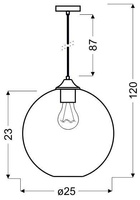 Lampa wisząca Edison szklana kula zielona do jadalni 1xE27 z żarówką