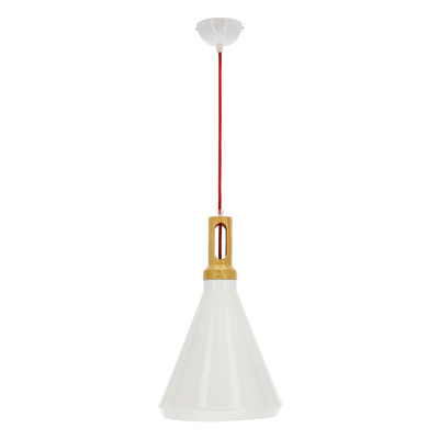 Lampa wisząca Robinson stożkowa biała do salonu 1xE27 nowoczesna