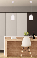 Lampa wisząca Oss Ledea owalna biała do jadalni nad stół 1xE27 metalowa