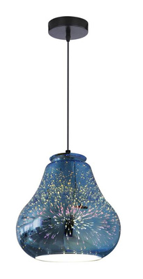 Lampa wisząca Galactic szklana do salonu niebieska pojedyncza E27 Candellux