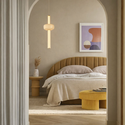 Lampa wisząca Puras G ze szklaną ozdobą pojedyncza LED 15W 3000K do salonu