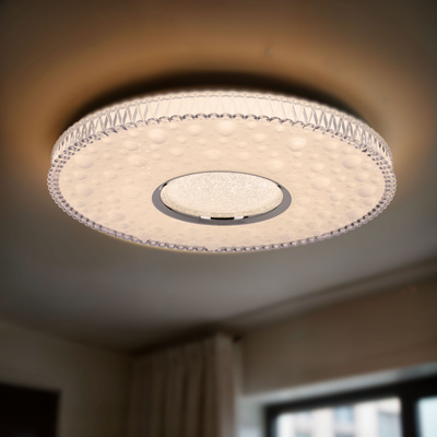 BUBBLES lampa sufitowa plafon 40cm 24W LED 4000K klosz biały+chromowy 14-34267