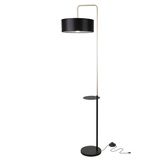 Lampa podłogowa Impact z abażurem z półką 1-punktowa do salonu