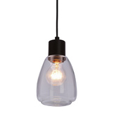 Lampa wisząca Moldo szklana czarna z przezroczystym kloszem do salonu E27 1-płomienna