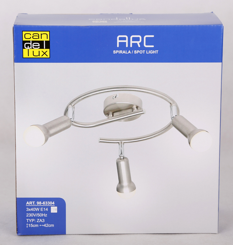 Lampa sufitowa Arc reflektor regulowana 3-punktowa do salonu