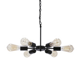 Lampa wisząca Sparta metalowa czarno-srebrna 6-punktowa do salonu E14