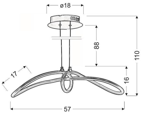 Lampa wisząca Slash srebrna regulowana LED do salonu Candellux